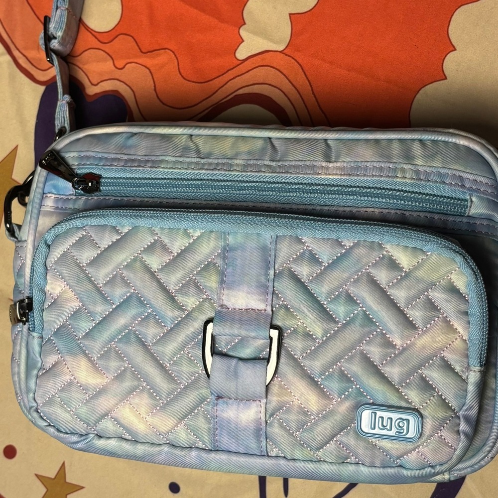 Lug Carousel Crossbody Bag Pastel Mystic Seaglass RFID Quilted Shoulder Bag Blue - Picture 15 of 16